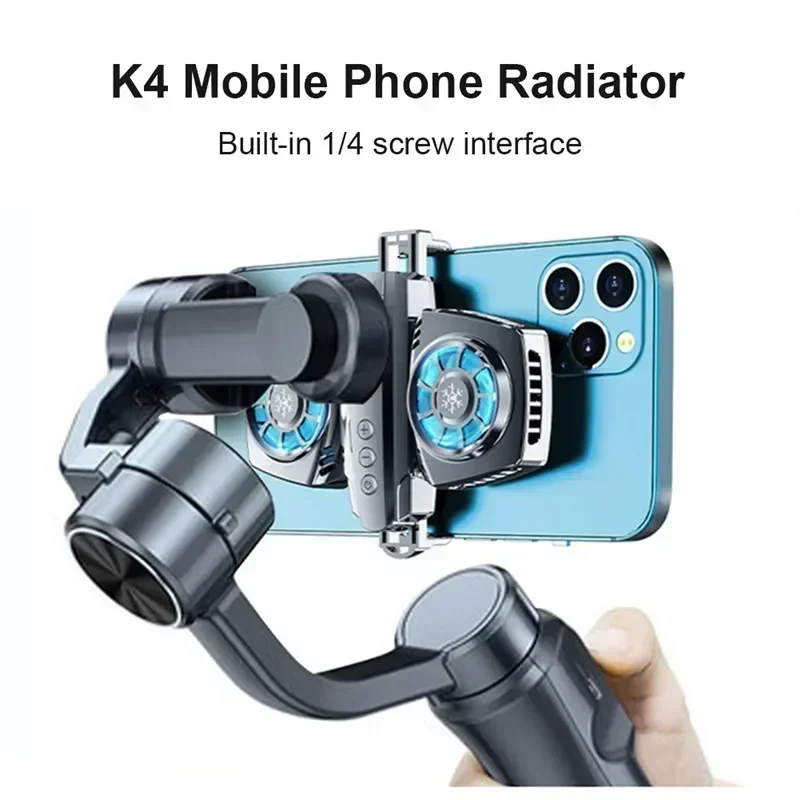 K4 NEW Mobile Phone Radiator Semiconductor Back-clip Dual Cooling Fan PUBG Game Cooler for IPhone/Sumsung/Xiaomi Cool Heat Sink