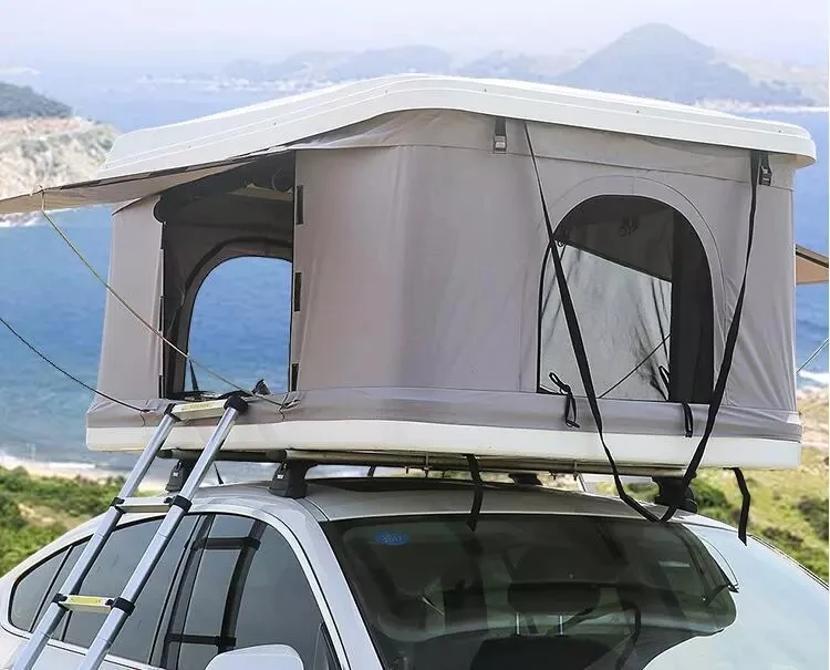 Car Roof Tent Outdoor Rooftop Camping 2-3 Person Car Roof Top Tents Outdoor Hard Shell Suv Roof Tents With Ladder For Vehicles