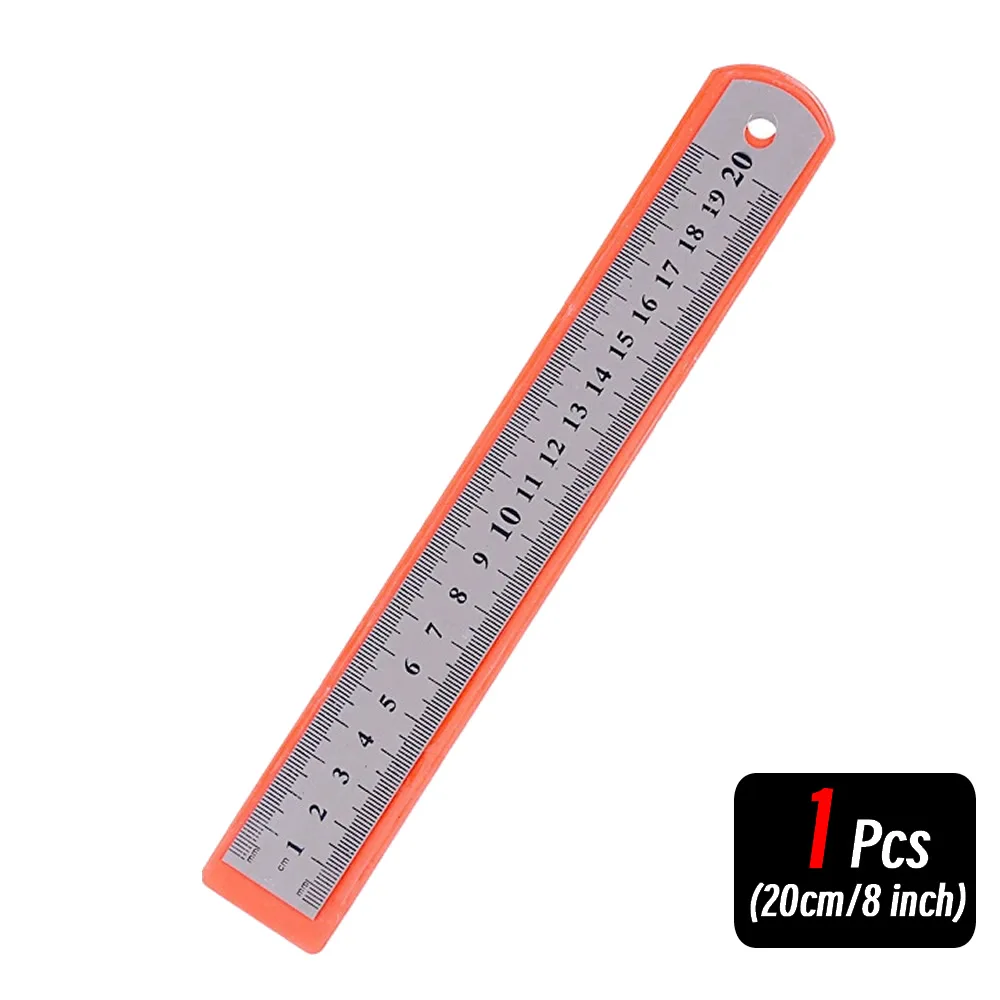 10P 15-30cm Roestvrij Stalen Metalen Rechte Liniaal Precisie Dubbelzijdig Precisie Meetinstrument Schaal Metrische Liniaal Accessoires