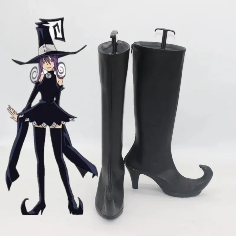 

Blair Soul Eater Хэллоуин Ведьма Черный косплей Обувь сапоги yi;4