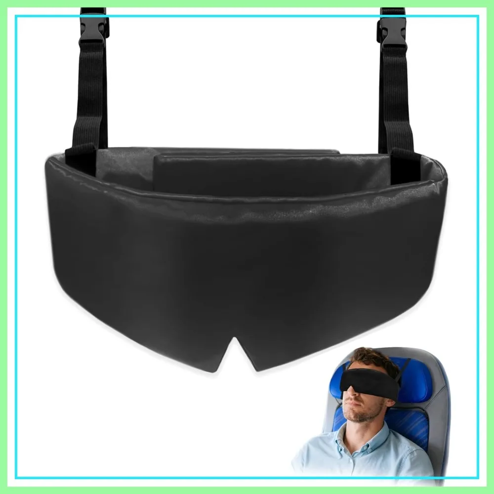 

Travel Pillows for Airplanes, 360° Headrest Neck Support Stops Bobbing, Silk Eye Mask for Long Flights & Car Road Trips, Compact
