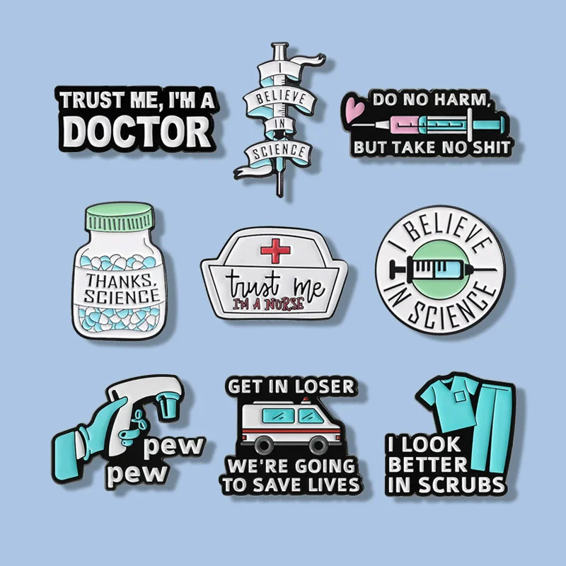 أنا أحب الناس على الطاولة المفتوحة المينا دبوس مخصص مشرط التخدير بروش شارة التلبيب مجوهرات طبية هدية للأطباء