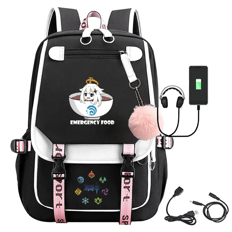 

Genshin Impact Cosplay Backpack Children Students Boys Girls Anime Cartoon School Bag Teens Women Men Casual Laptop Backpack