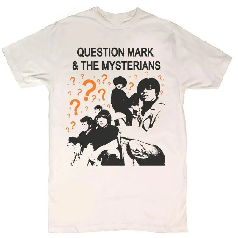 Camiseta de algodón blanca con estampado de Question Mark and the Mysterians para hombre, todas las tallas, BL403