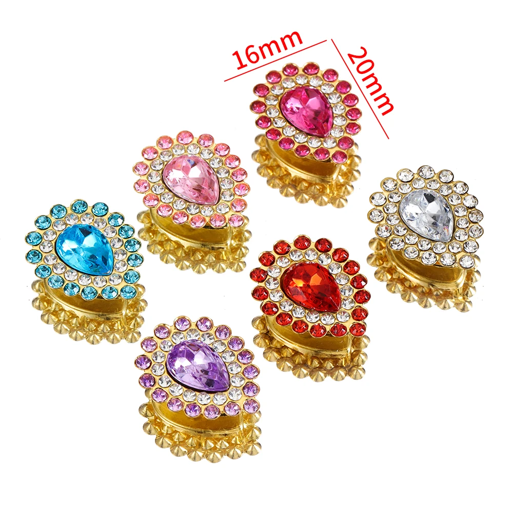 20 Pcs Glass Waterdrop Rhinestone Loose Beads Golden Claw Base 16x20mm Crystal Sew on Bead Fit Needlework Jewelry Dress Findings