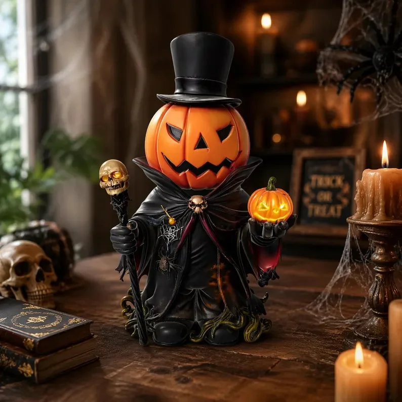 Cross-border new product Autumn Pumpkin Duck Ornament Halloween Pumpkin Duck Resin Figurine