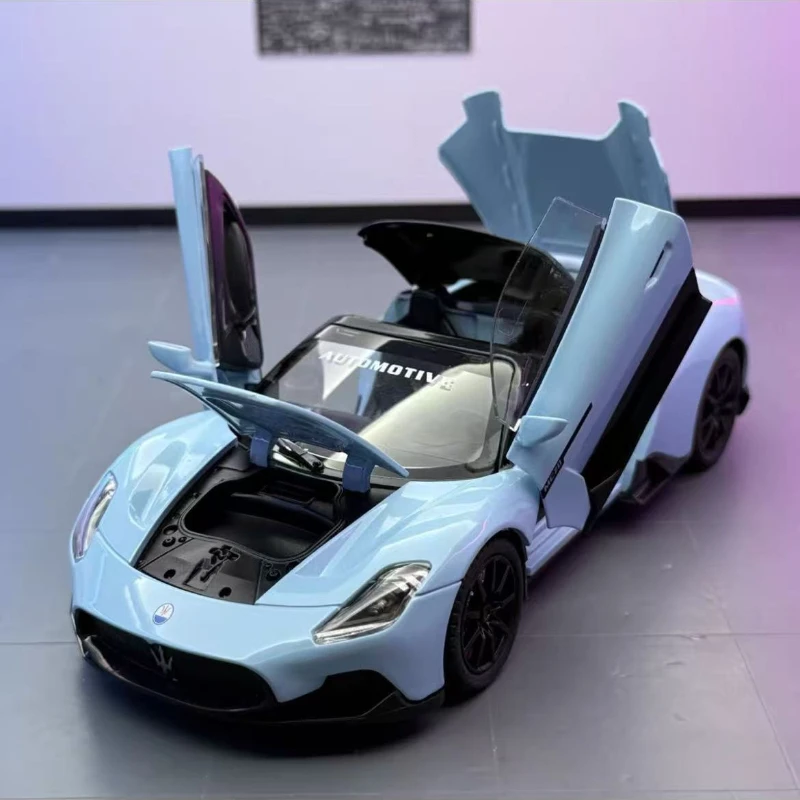 1:24 마세라티 MC20 스포츠카 고시뮬레이션 다이캐스트 금속 합금 자동차 모델 사운드 라이트 후진 수집 어린이 장난감 선물
