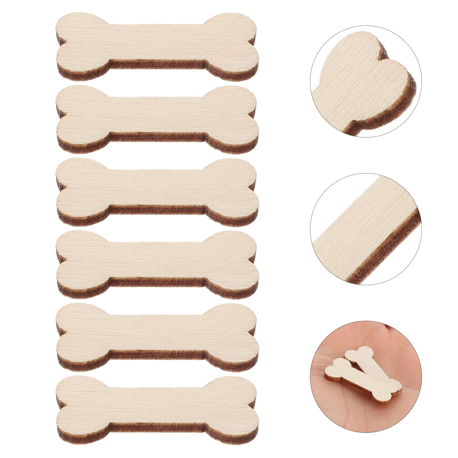 100 pezzi di ossa decorative fette di legno a forma di cane ornamenti artigianali progetti di decorazioni per la casa abbellimenti in legno non finiti versatili