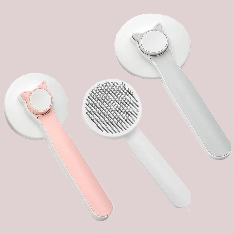 Pet Stainless Steel Needle Comb Cat Specific One Click Cleaning