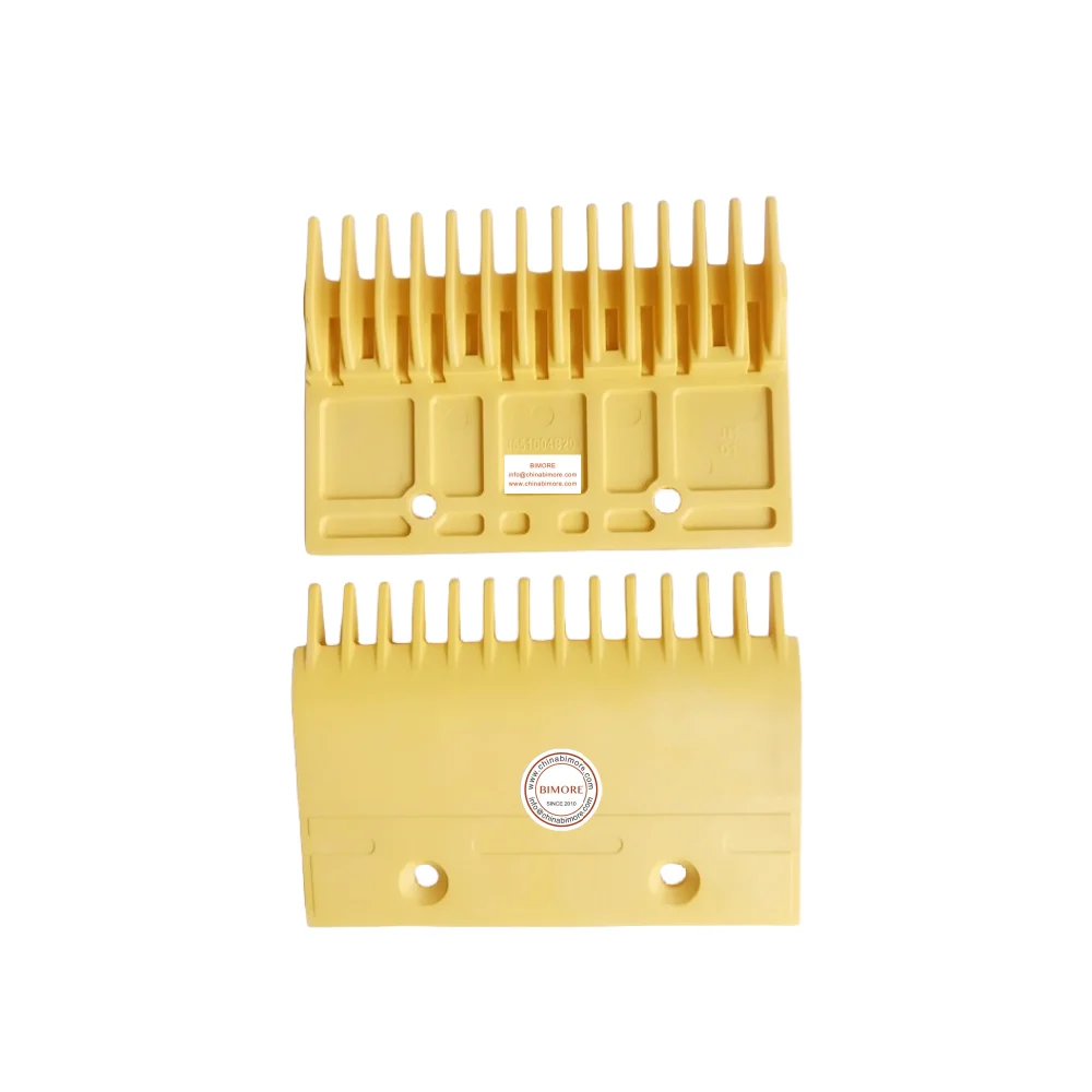 J651004B203 Escalator Step Parts Comb Plate Yellow Plastic Combplates 14 Teeth  L127mm W90mm Hole Space 64mm