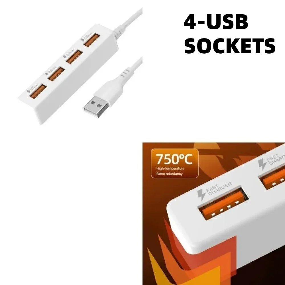 High Speed USB Hub 4 Port USB 2.0 with Cable Mini USB Splitter Hub Use Power Adapter Multiple Socket For PC Laptop Notebook