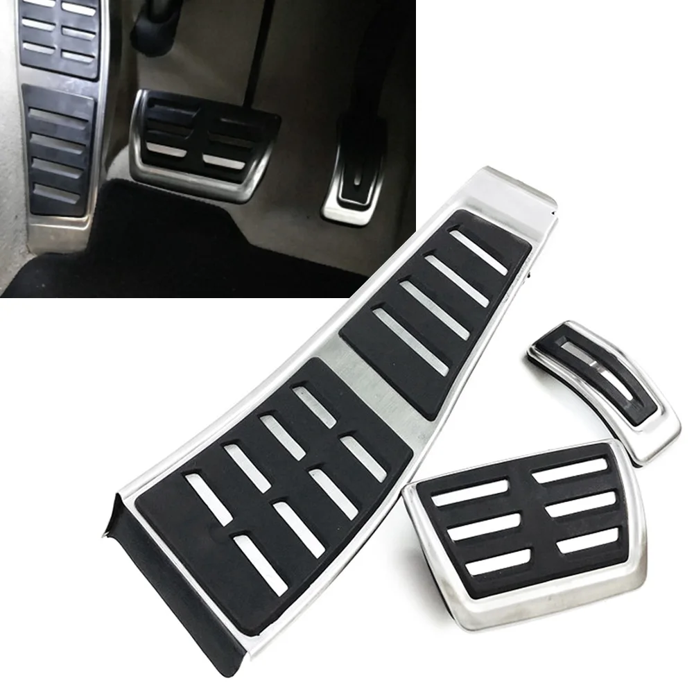 RHD Stainless Steel Foot Rest Brake Accelerator Pedals Cover For Audi A4 S4 A5 A6 A7 Q5 