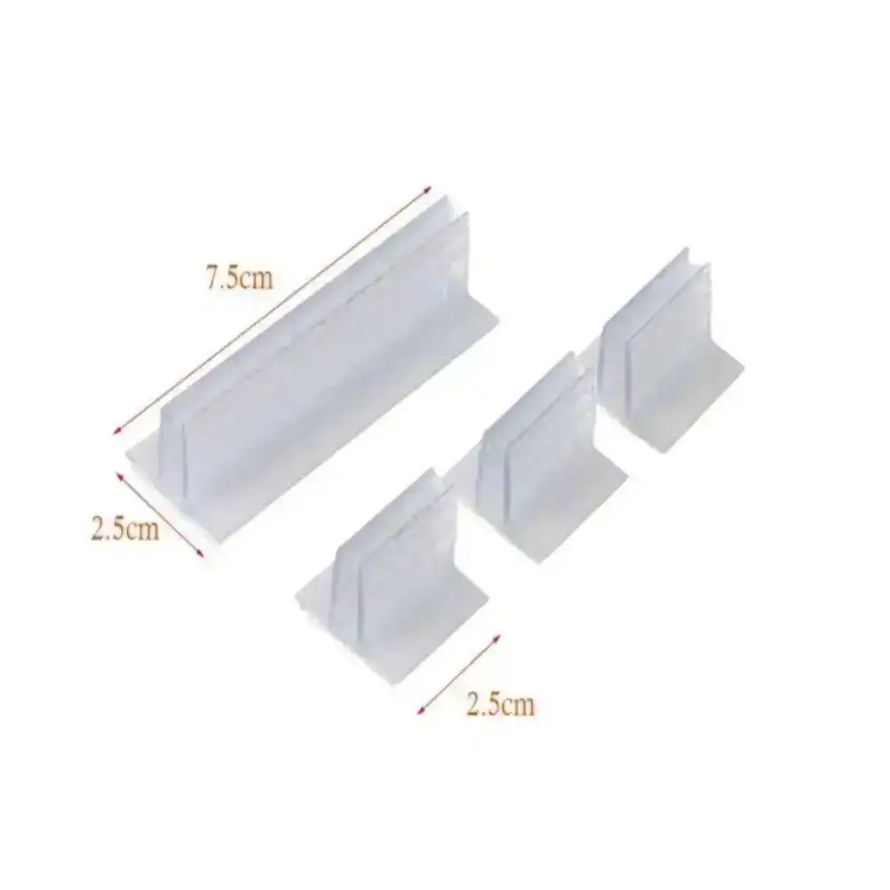 

20Pcs Acrylic Sheet Gripper Kt Cardboard Clip Shelf Advertising Sign Display With Tape