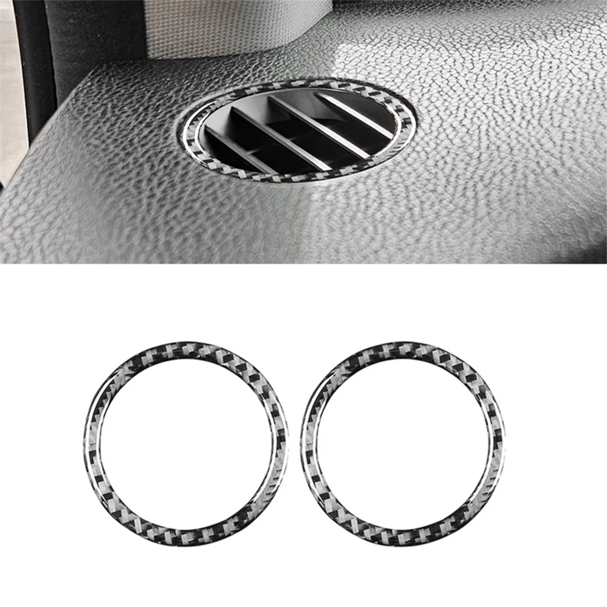 For TSX 2009-2014 Carbon Fiber Center Console Dashboard Side Air Outlet Ring Trim Interior Accessories