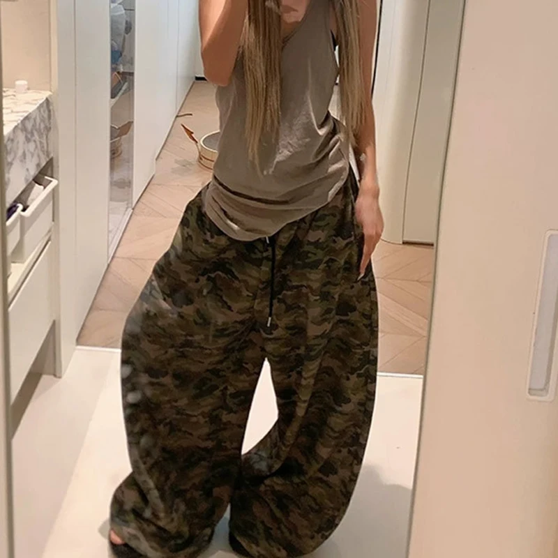 

Streetwear Camouflage Sweatpants Women Oversized Baggy Joggers Y2K Harajuku Wide Leg Pants Summer Korean Casual Sports Trousers