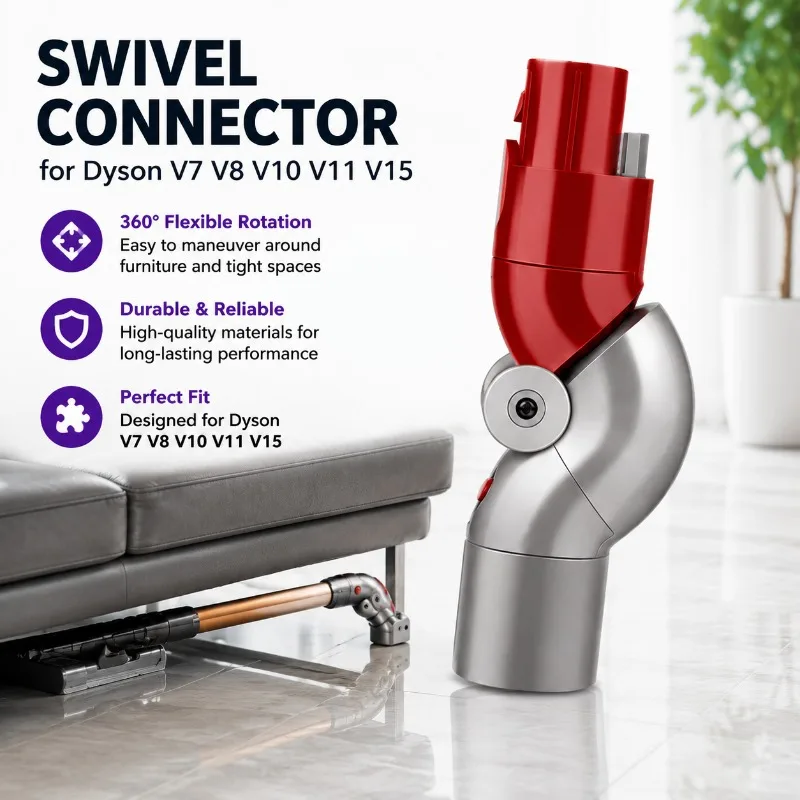 Conductive Bottom Swivel Turning Joint Compatible with Dyson V7 V8 V10 V11 V15 Cordless Vacuum Electric‑contact Elbow Connector