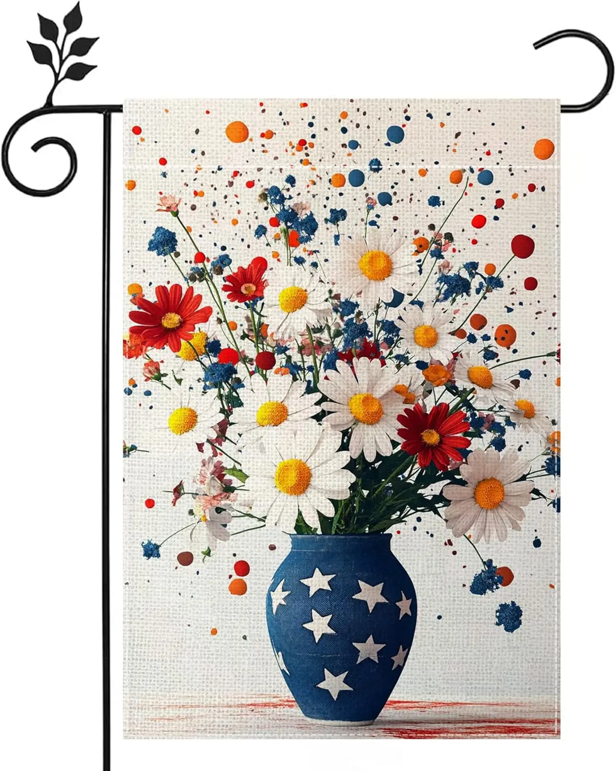 Spring Summer Mason Jar Colorful Flowers Garden Flag for Outside 12x18 Inch Double Sided Burlap Small Daisy Floral Farmhouse uui