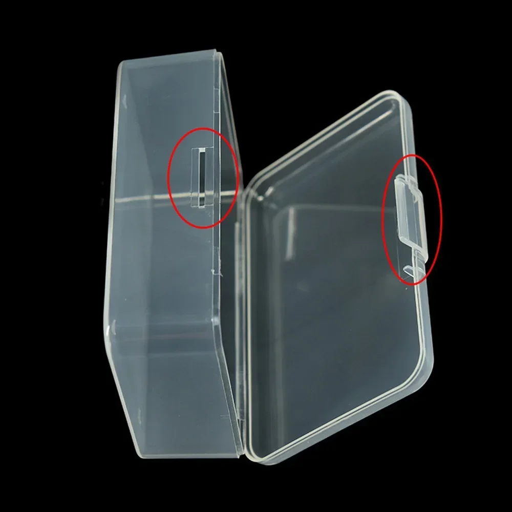 Z pokrywką Przezroczyste pudełko do przechowywania Plastikowa skrzynka Organizator Biżuteria Mały mini prostokątny pojemnik na kolekcję Praktyczny