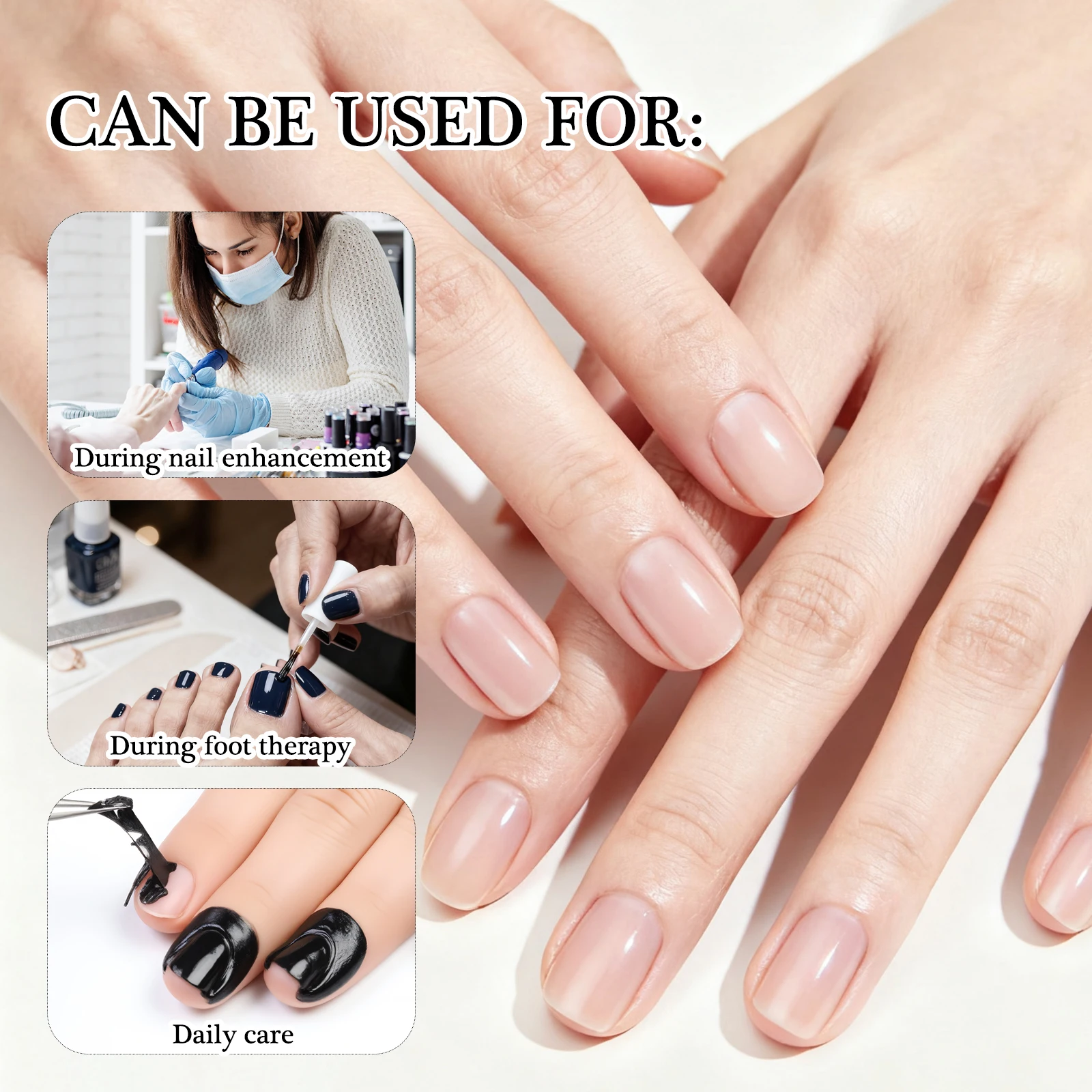 قناع أظافر جديد للتنظيف/الترطيب والإنقاذ من 3 إلى 8 دقائق طبقة أظافر سوداء قابلة للتقشير 12 مللي للعناية بالأظافر زيت مغذي