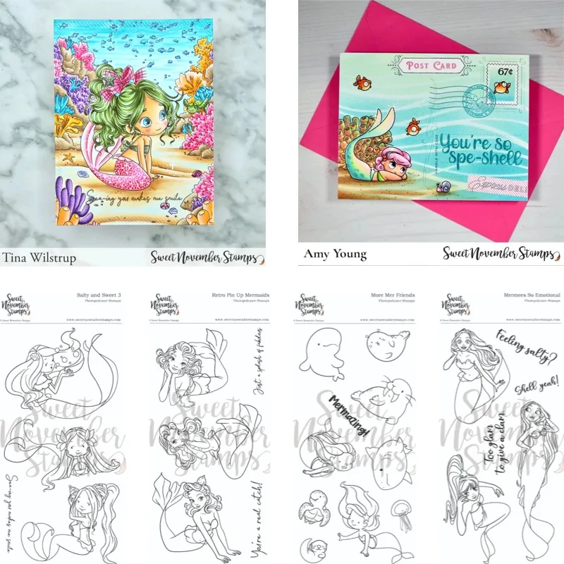 Ocean Beauty the Mermaid, Is So Emotional Clear Stamps Slimline Essentials Scrap Booking Card Stencil Clear Stamps for DIY 2026