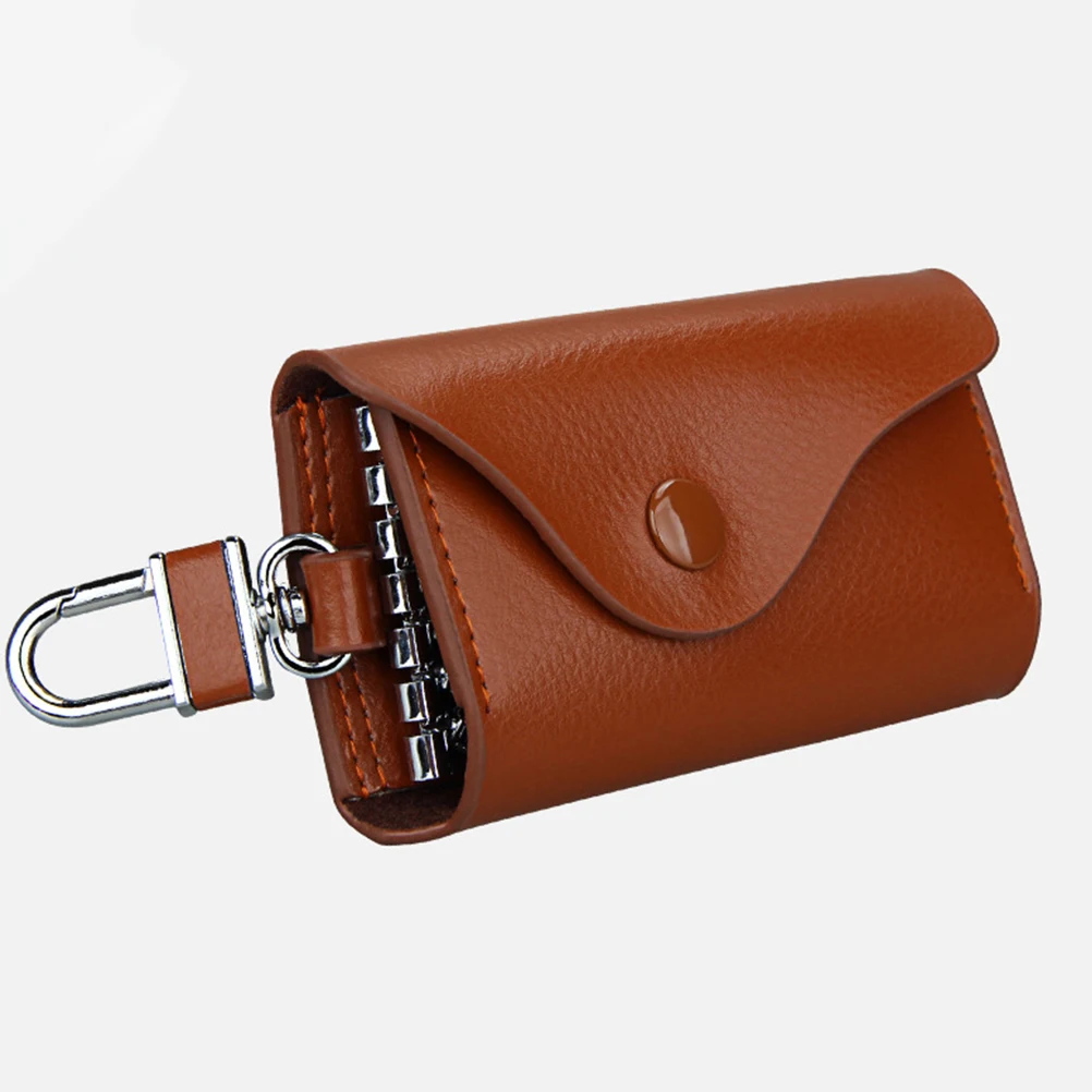 Car Key Holder Brown Durable Scratch Resistant Universal Key Pouch Hanging Waist Bag For Keys Accessory Keychain