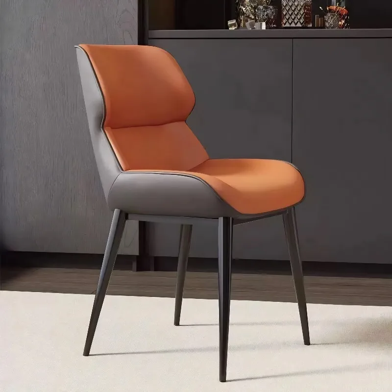 Modern Minimalist Leather Dining Chair – Versatile Backrest Chair for Home, Office, Hotel & Commercial Use