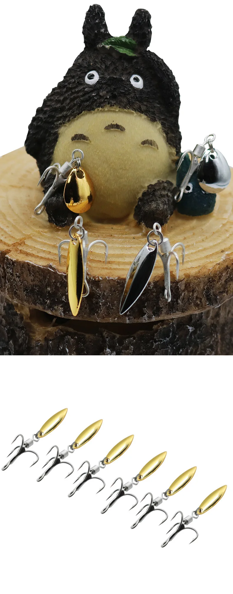 Angelgerät Zubehör Locken High Speed Rotation Laut Löffel Harten Köder DIY Qualität Drillinge Spinn Texas Rig Ozean Spinner – Detail 6