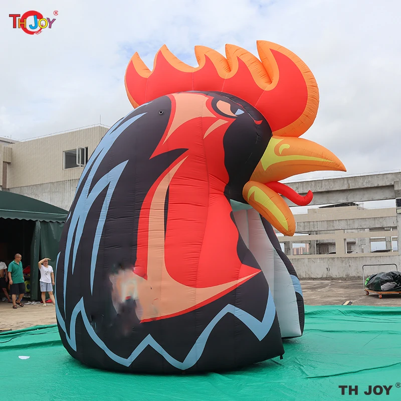 5m hoog Ontwerp aanpassen Giant Outdoor opblaasbare haan tunnel ingangstent voor promotie