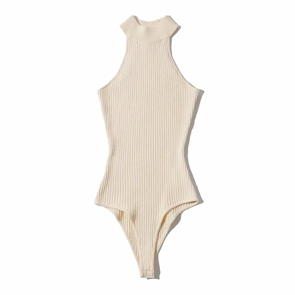 2022 Summer Elegant Sleeveless Bodysuit Women Sexy Fashion Stretchy Slim Solid Bodysuits Female Playsuits Chic Tops