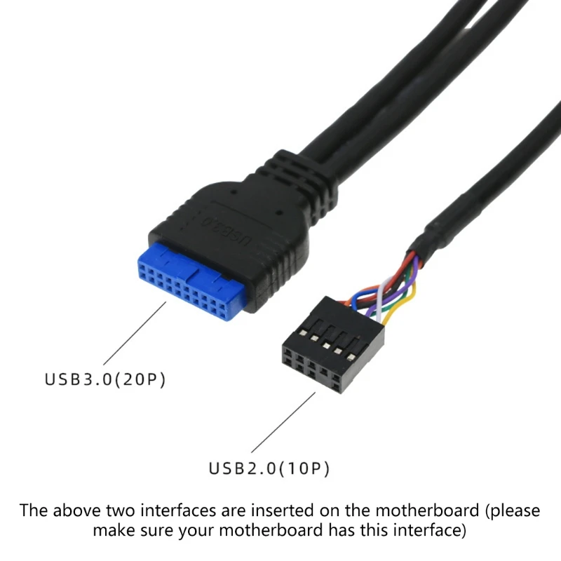 60cm frontal para painel case usb3.0 + usb3.0 porta de entrada de áudio de alta definição placa i/o cabo interno linha hub rede com fio