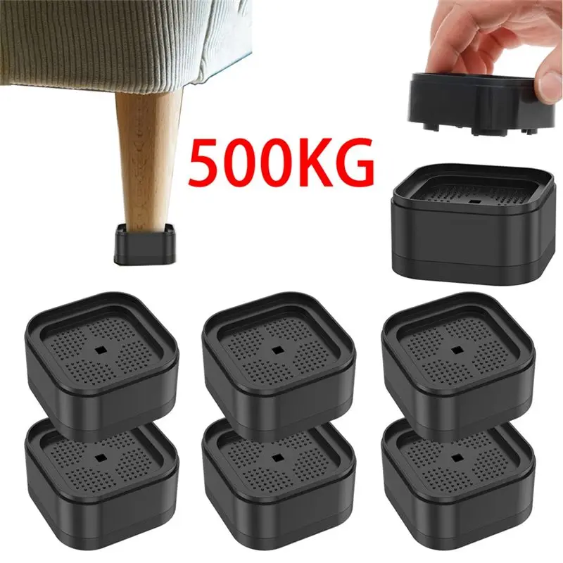 ABRW-8/16 Pezzi Rialzi per Mobili Resistenti, Supporti Antiscivolo per Letti, Sedie e Tavoli