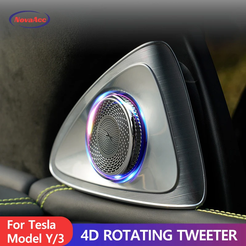 Tweeter rotante LED altoparlante ambientale per Tesla Model Y 3 Highland 2024 2023 2022 2021 promemoria punto cieco di alta qualità del suono