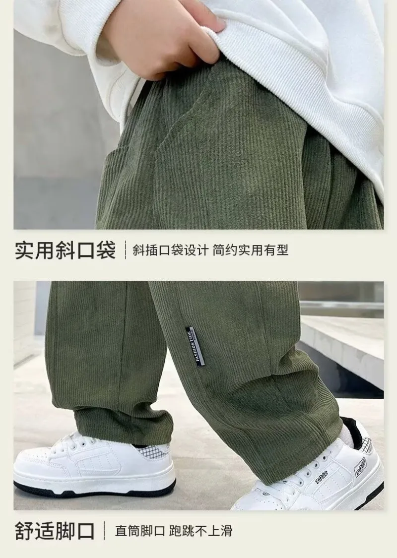 Herbst Kinder Jungen Hosen UNITIM 2026 Einfarbige Lässige Jugendliche Jungen Gerade Hosen Locker Lässig 4-14 Jahre Junior Jungen Hosen – Detail 17