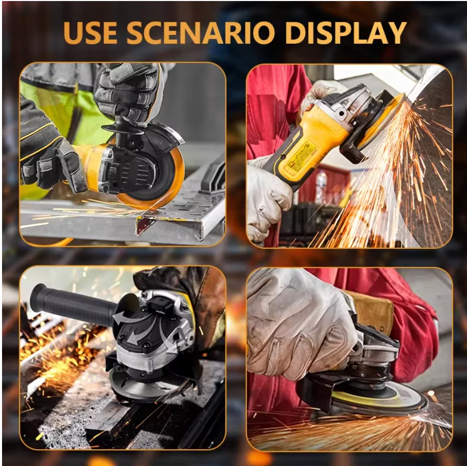 

Dewalt 125MM 9000RPM Brushless Angle Grinder Cordless Cutting Machine Impact Polisher Machine For Dewalt 20V Battery