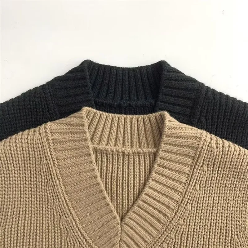 UNITIM Herbst Kinder Jungen V-Ausschnitt Strickwaren Retro 2-10 Jahre Baby Jungen Ärmellose Pullover 2026 Vintage Kinder Jungen Einfarbige Weste – Detail 9