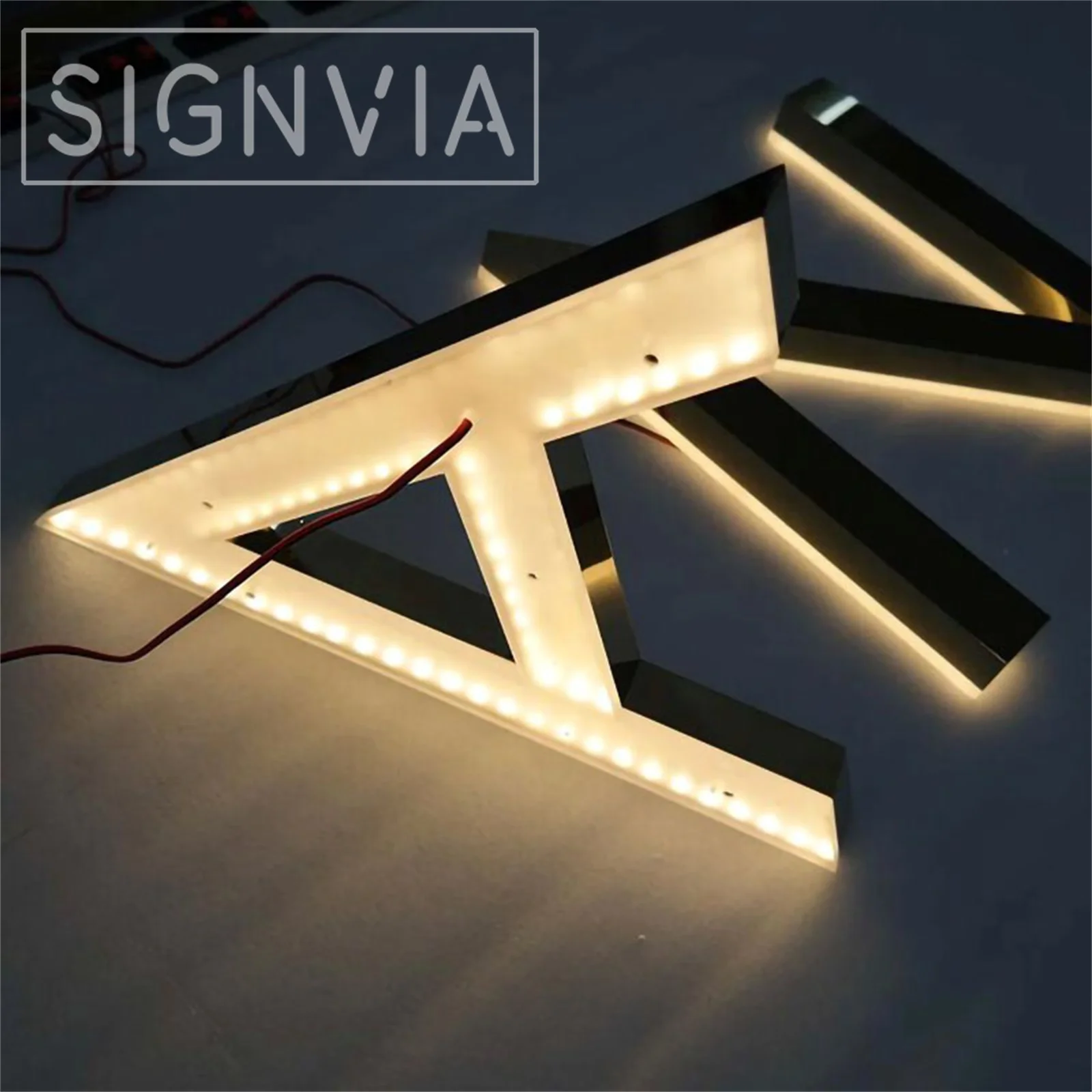 Metal LED Door Number Plate Light Sign Waterproof Wall Letter Sign Decorative Name Letters Indoor Outdoor LED Home Sign