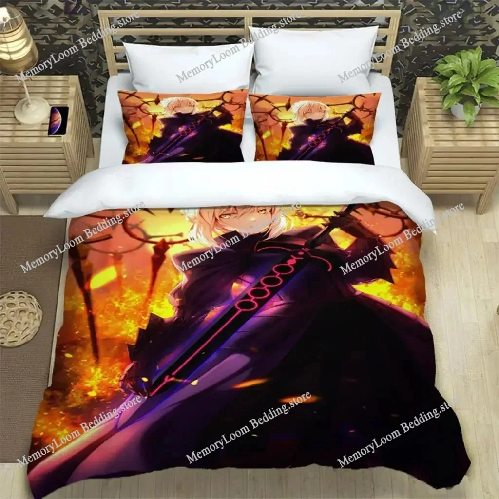 

3D Print Colorful Fate Stay Night Bedding Set Boys Girls Twin-Queen-King Size Duvet Cover Pillowcase Bed Kids Adult Soft Cozy