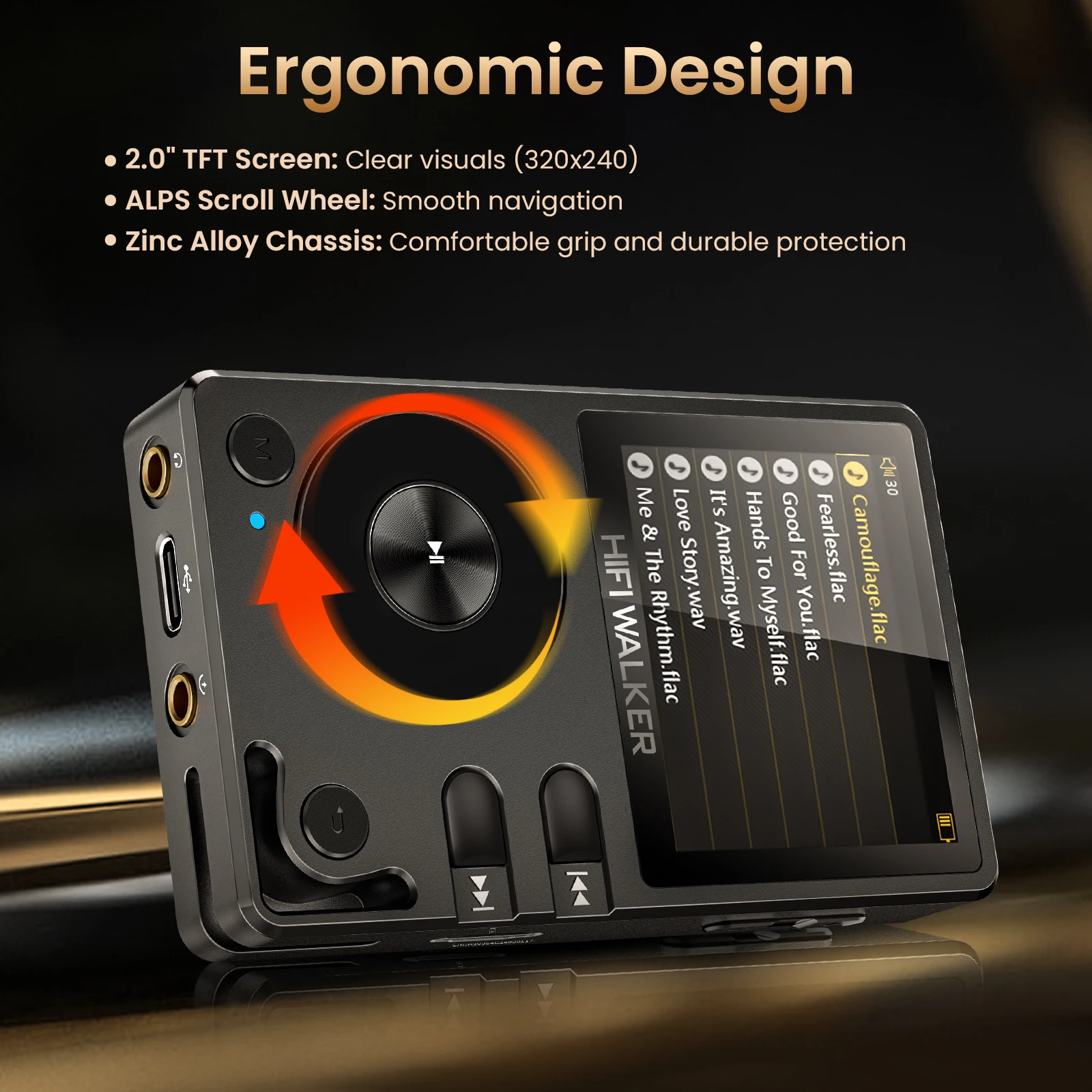 

64GB Digital Audio Player, ESS DAC Chip, USB-DAC,up to 512G, 2-way Bluetooth 5.2,Portable Hi-Fi Lossless Music Player