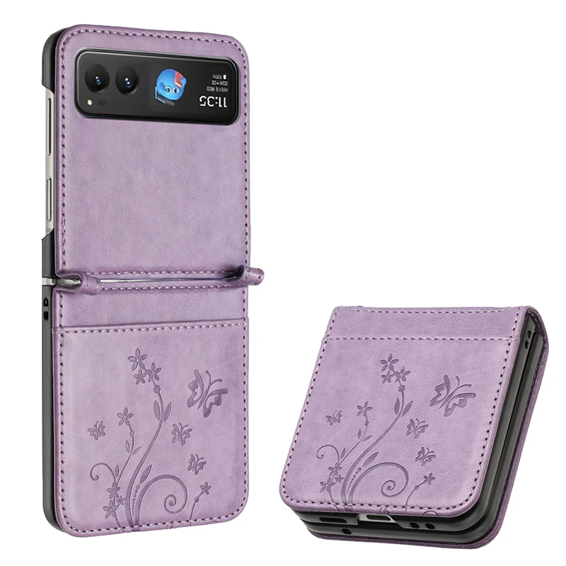 Flip Case For Motorola Razr 60 Ultra 50 40 Razr Ultra 2025 Razr+ 2024 Embossed Butterfly Phone Case Cover