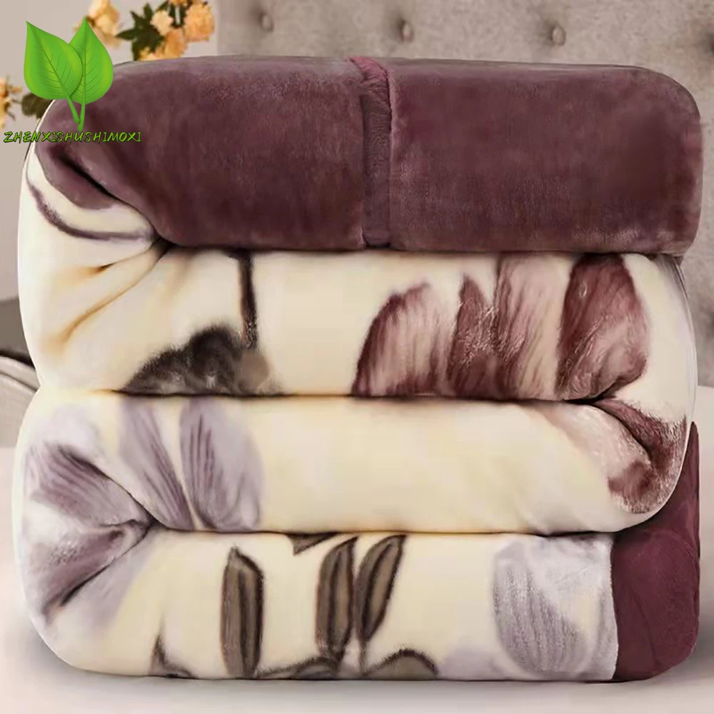 

Raschel Mink Throw Blankets for Bed, Quilt, Fluffy, Winter Warm, Thick, Soft, Twin, Full, Queen Size, Double Bed