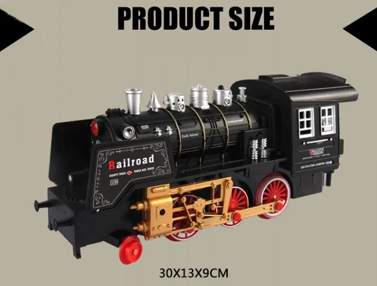 666CM DIY Assembly Train Simulation Classic Spray Remote Control Locomotive Siren Sound Track Rich Scene Electric RC Train Toys
