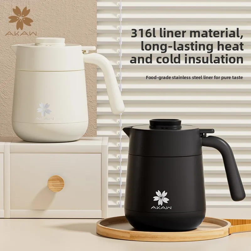 AKAW36 Stainl Steel Large Capaci Tea Water Separation Insulated Pot Portable Home Use Tea Kettle with Tea Strainer