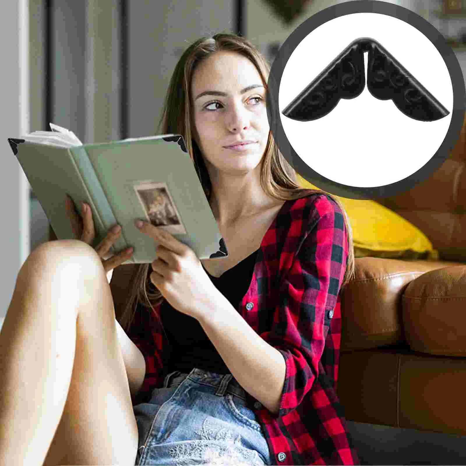 

100 Pcs Decorate Book Corner Protector Man Note Furniture Protectors Iron Cover