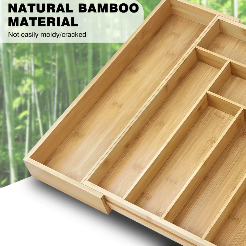 Bamboo Cutlery Tray,Kitchen Dr - Drawer Organizer Bamboo recension och pris