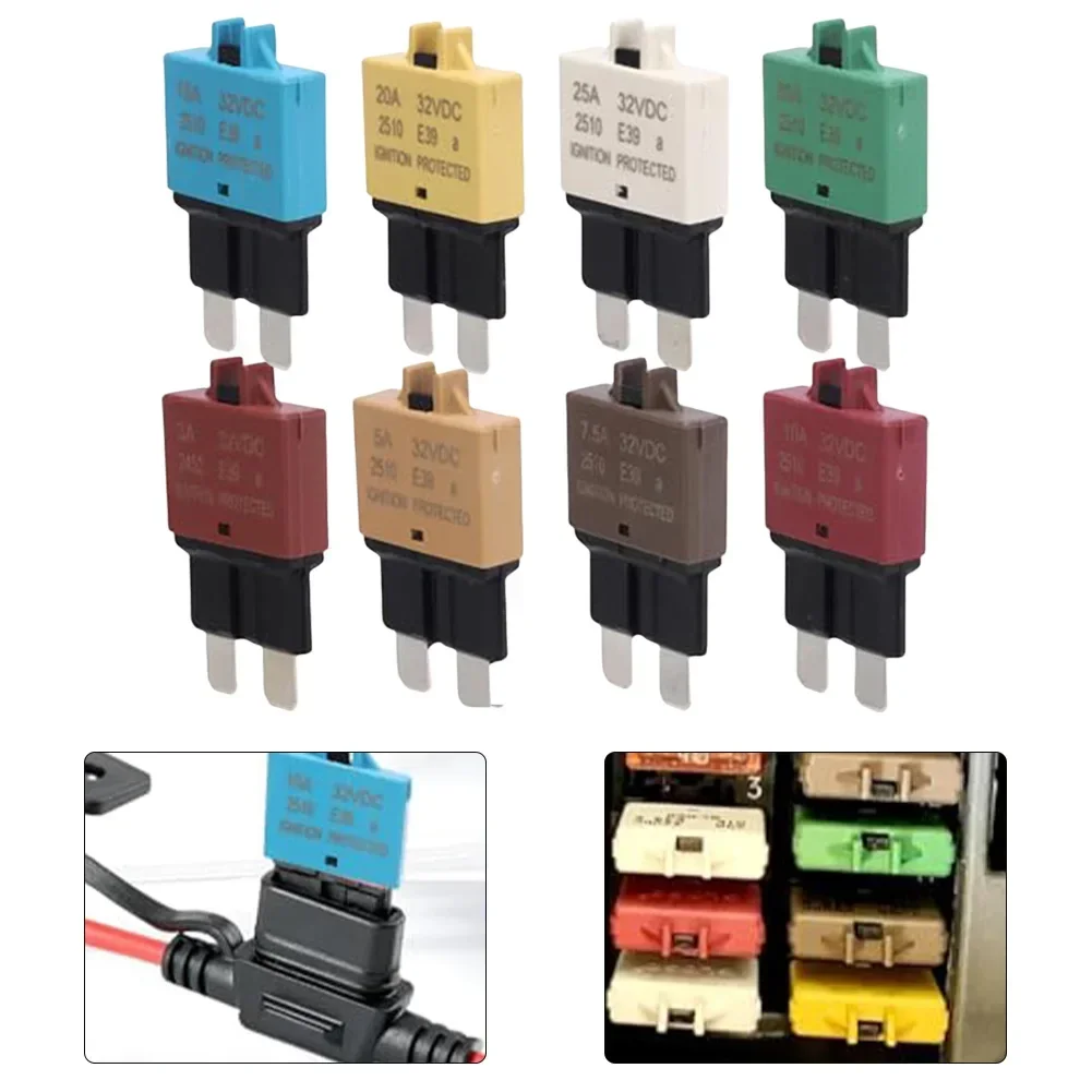 

8Pcs Pack Circuit Breaker Blade Manual Reset Fuse 3-30A For Marine Rally Automotive Boat Car Accessories Automatic Reset Parts