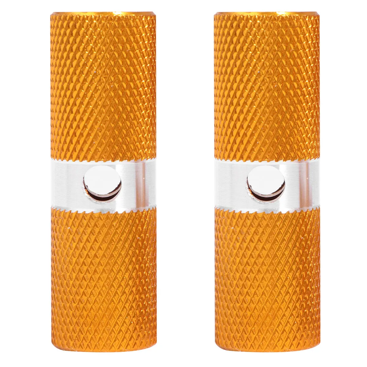 1Pair Aluminum Cylinder Non-Slip Bike Foot Pegs Front Rear Axle Footrest Lever Pedal Foot Peg Accessories Yellow