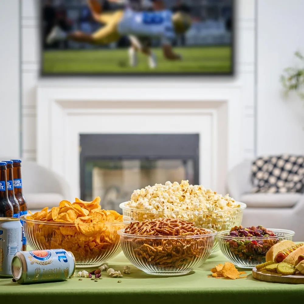 

Стеклянные миски для смешивания из 8 предметов с герметичными крышками — штабелируемые кухонные контейнеры для хранения без BPA для приготовления еды