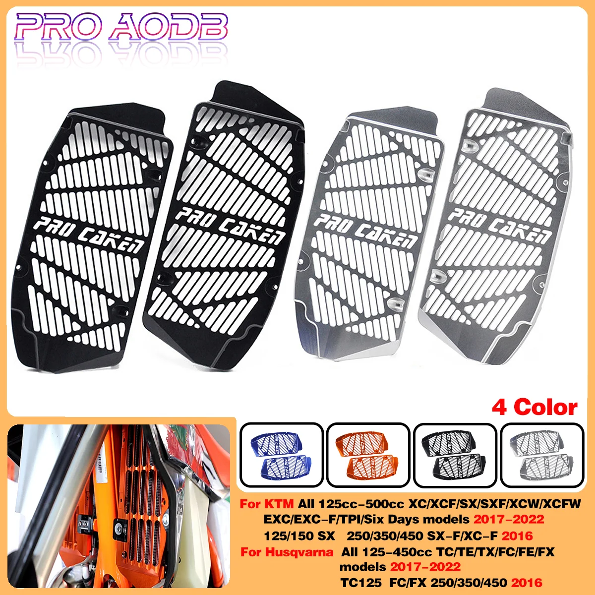 

For Husqvarna 125 150 250 350 450cc TC TE TX FC FE FX 2016 2017 2018-2022 Radiator Guard Grill Protection Motorcycle Accessories