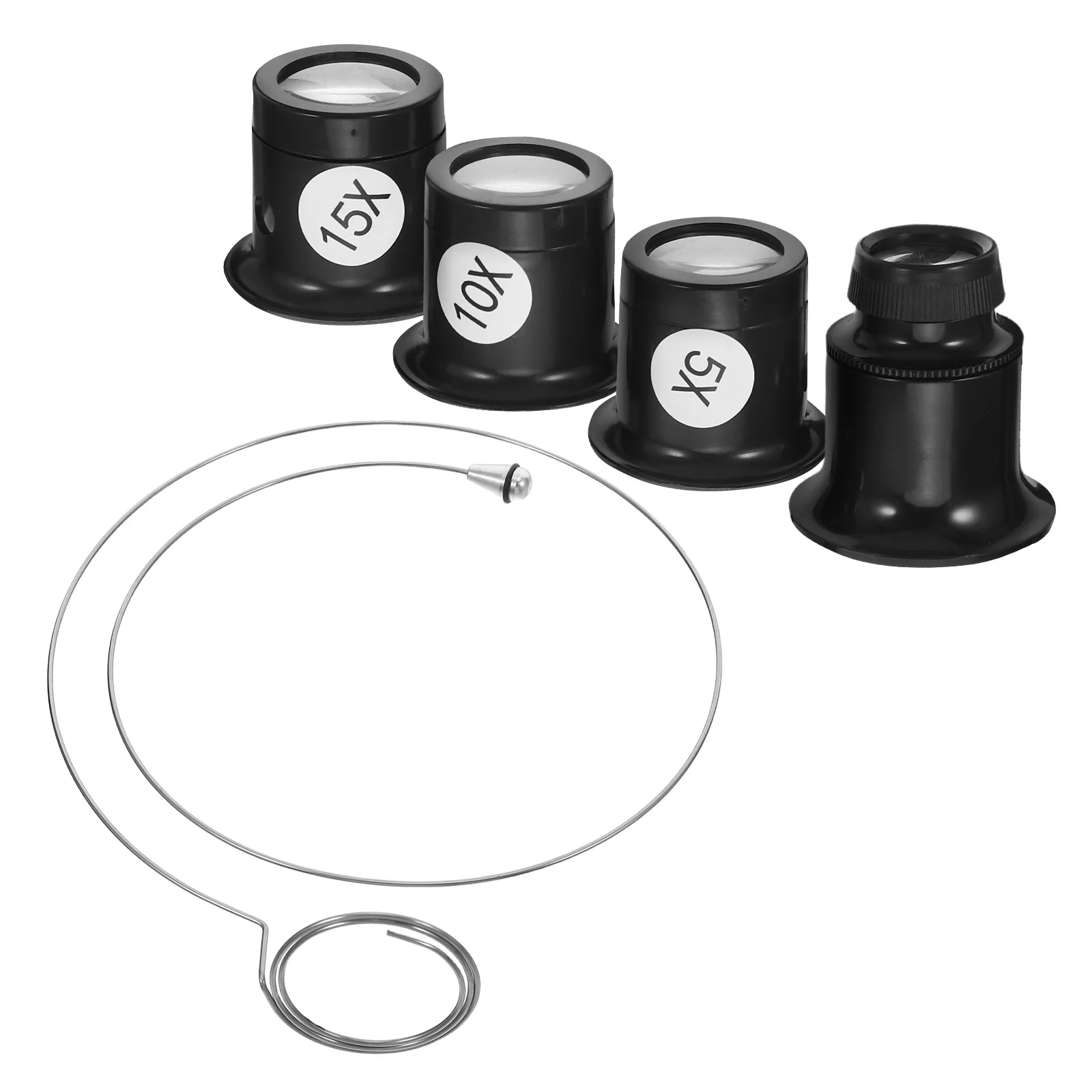 

1Set Watch Repair Loupe Magnifier Set 5X 10X 15X 20X Steel Wire Lens Professional Jeweler Magnifying Glass Tool for Pocket