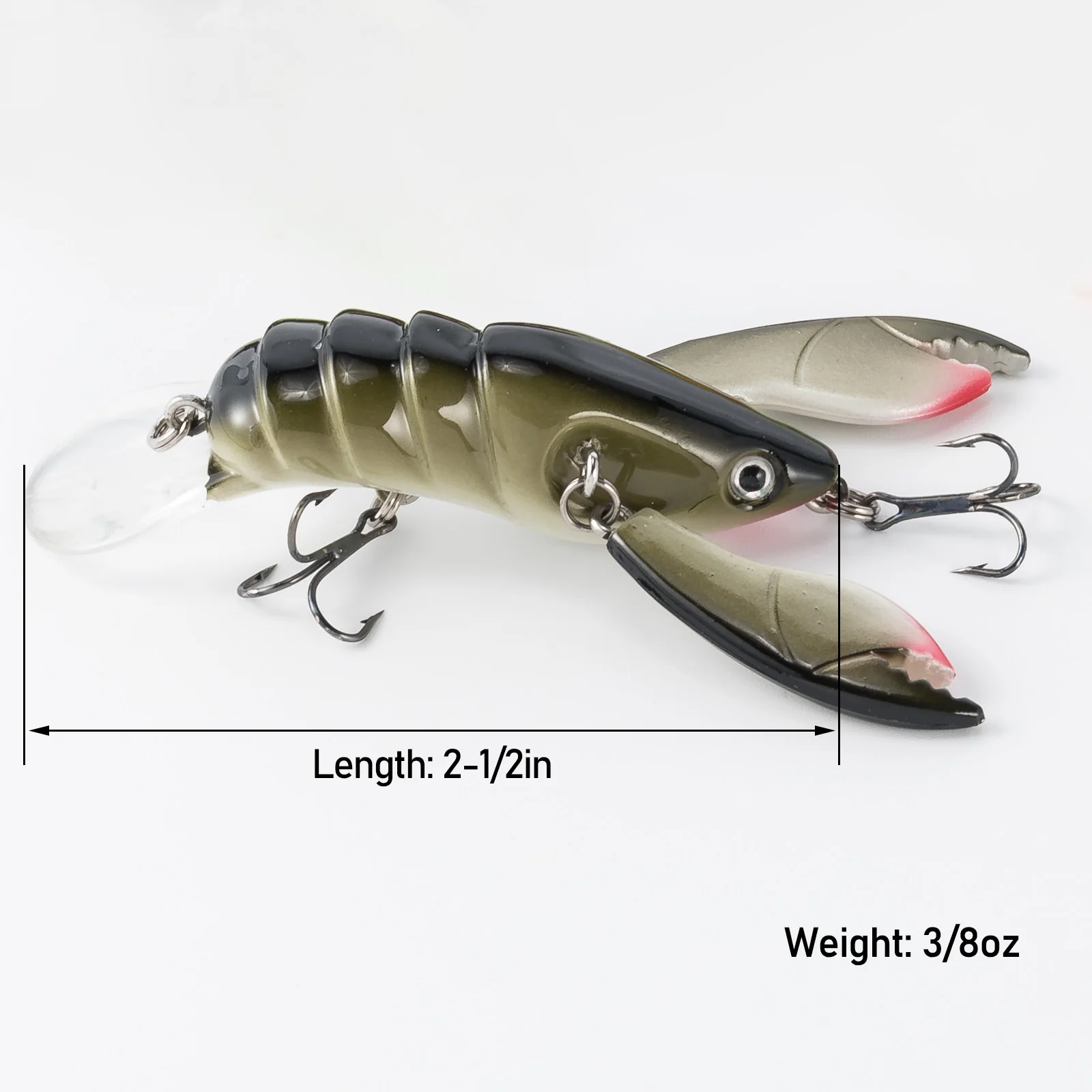 3pcs Crawfish Crankbait Fishing Lure 9g 6.5cm for Bass Trout Walleye Freshwater Treble Hook Hard Bait Crayfish Crawdad